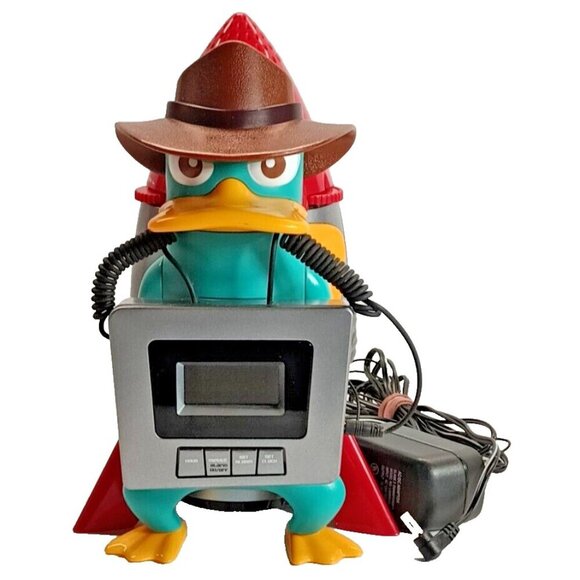 Disney Perry The Platypus Alarm Clock Radio Kids  Phineas And Ferb Rare - Picture 1 of 8